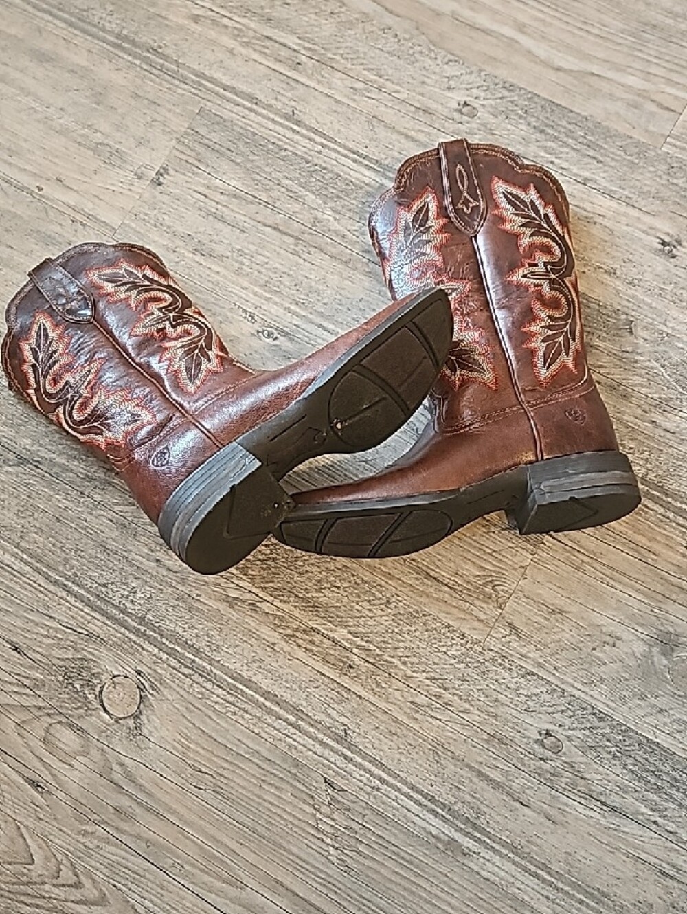 Ariat Brown Leather Western Boot Interior Detail - Picture 8 of 10